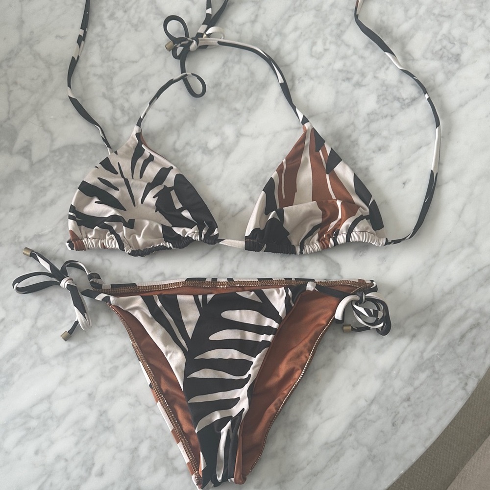 Vitamin A Black and Brown Bikini Set